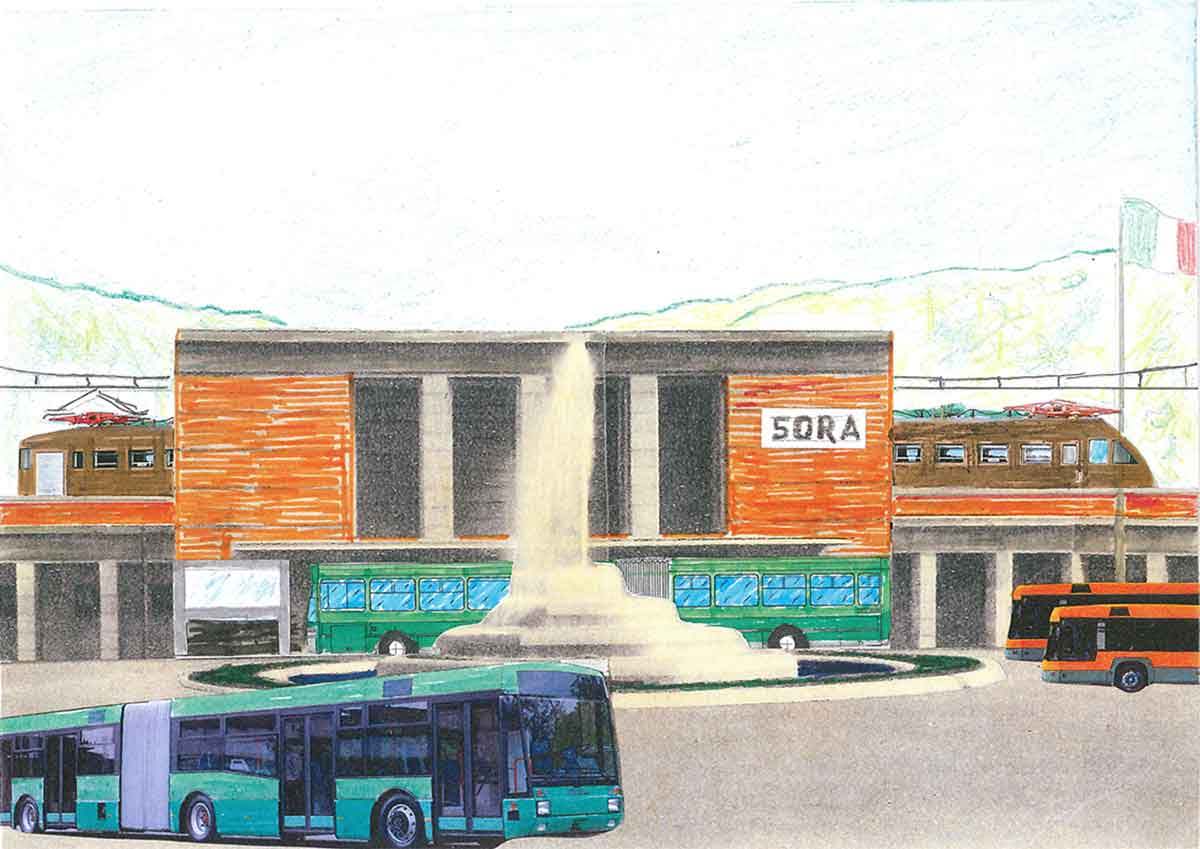 Disegno idea stazione di Sora